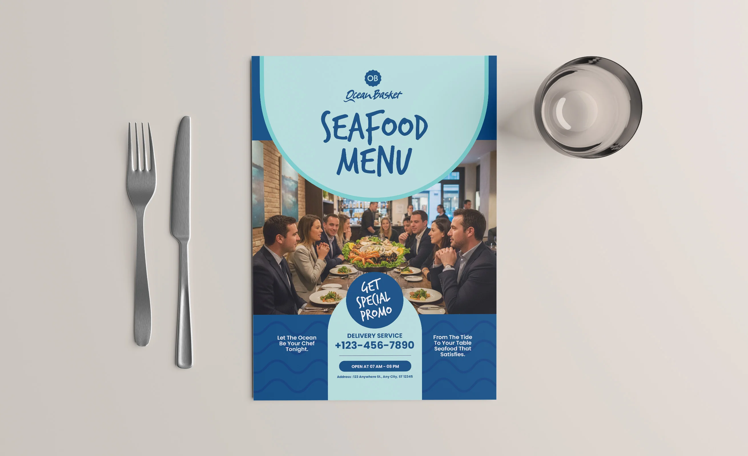 Ocean Basket Seafood Restaurant Menu Design