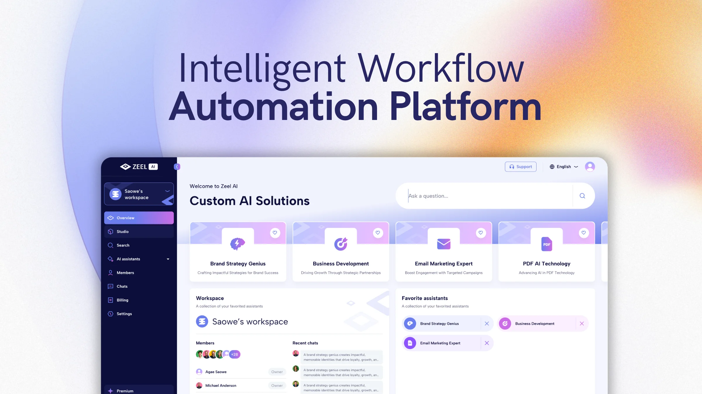 Zeel AI Intelligent Workflow Automation Platform Presentation Design
