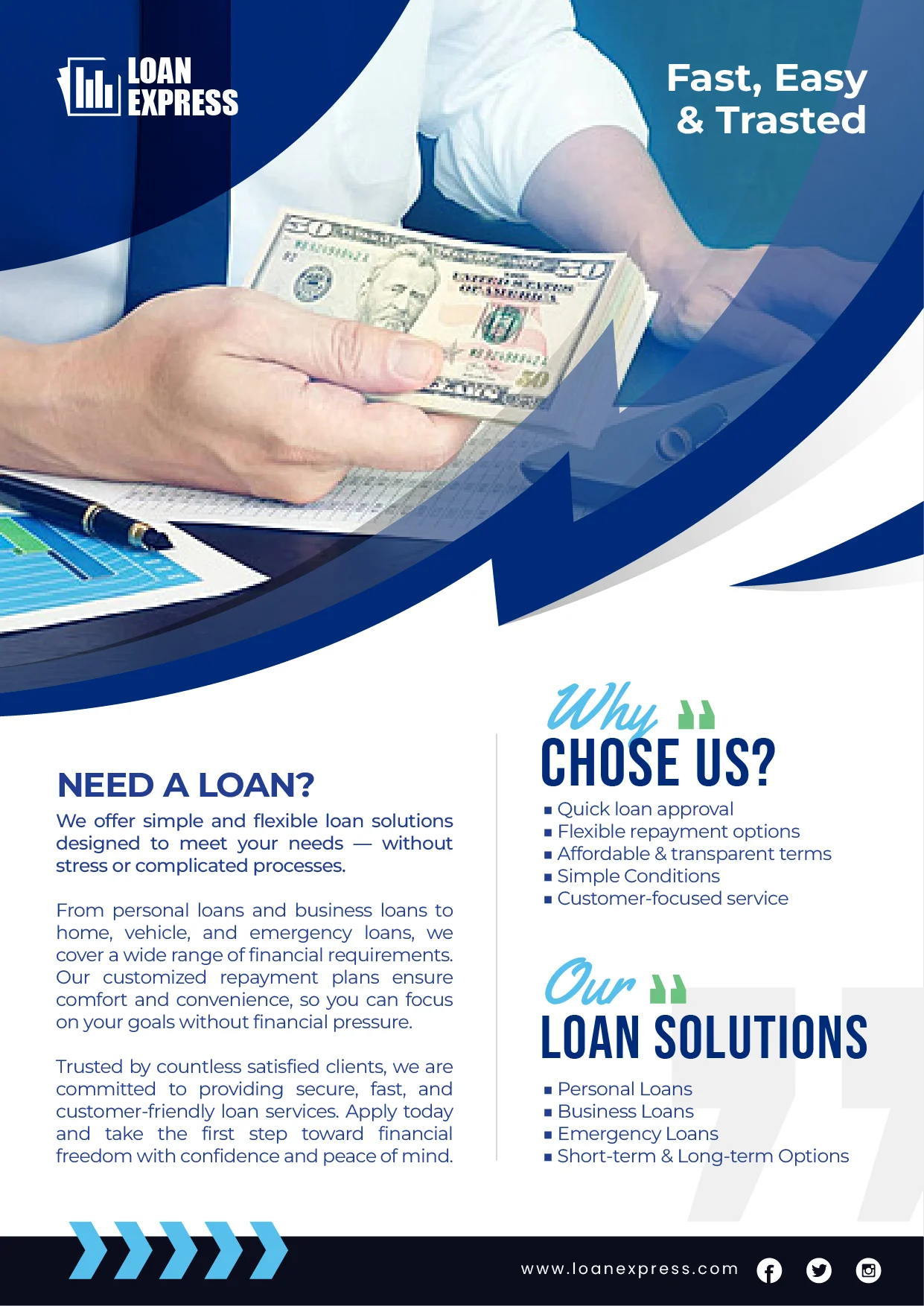 Loan Express Loan Service Flyer Design