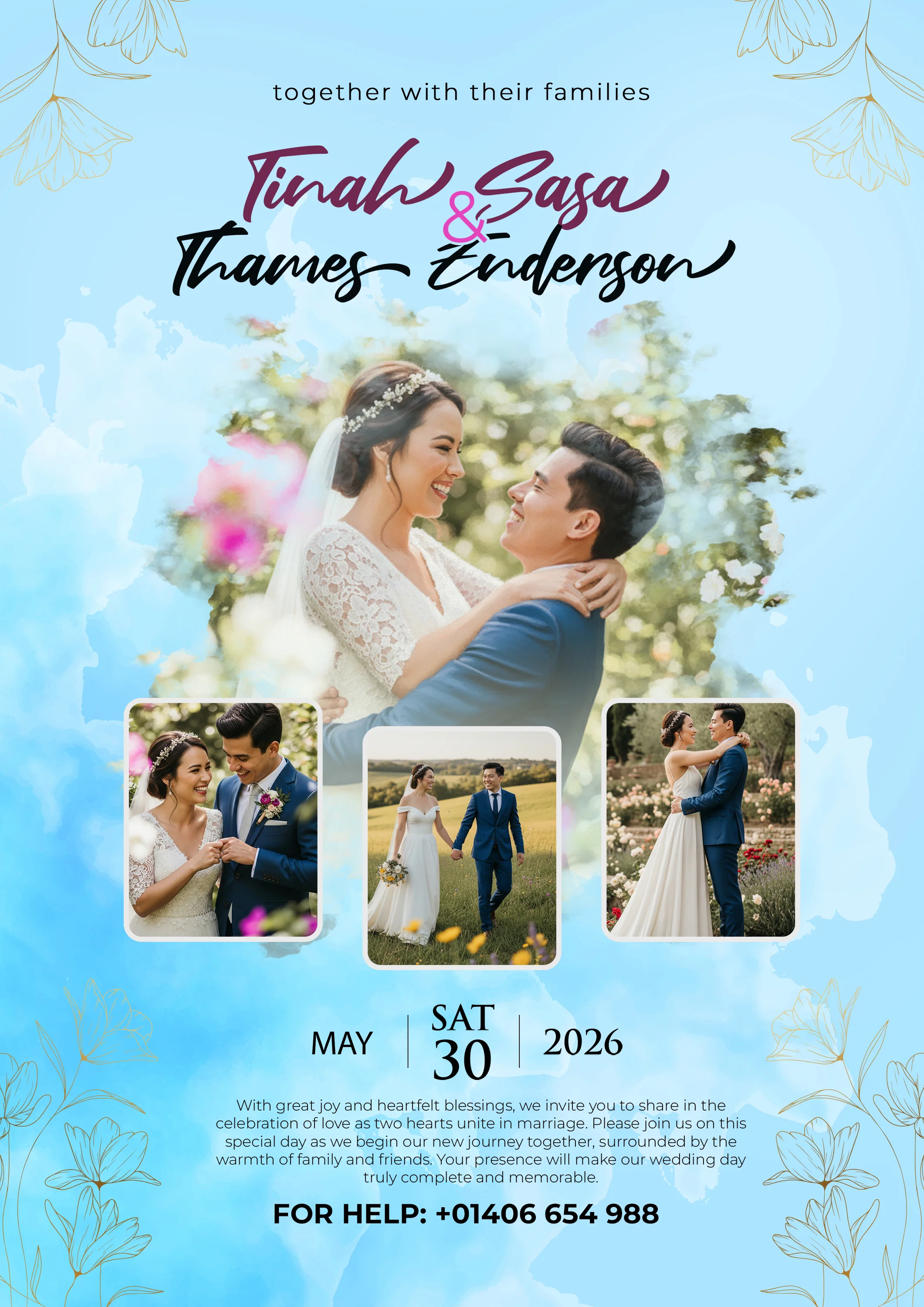 Wedding Theme Invitation Flyer Design