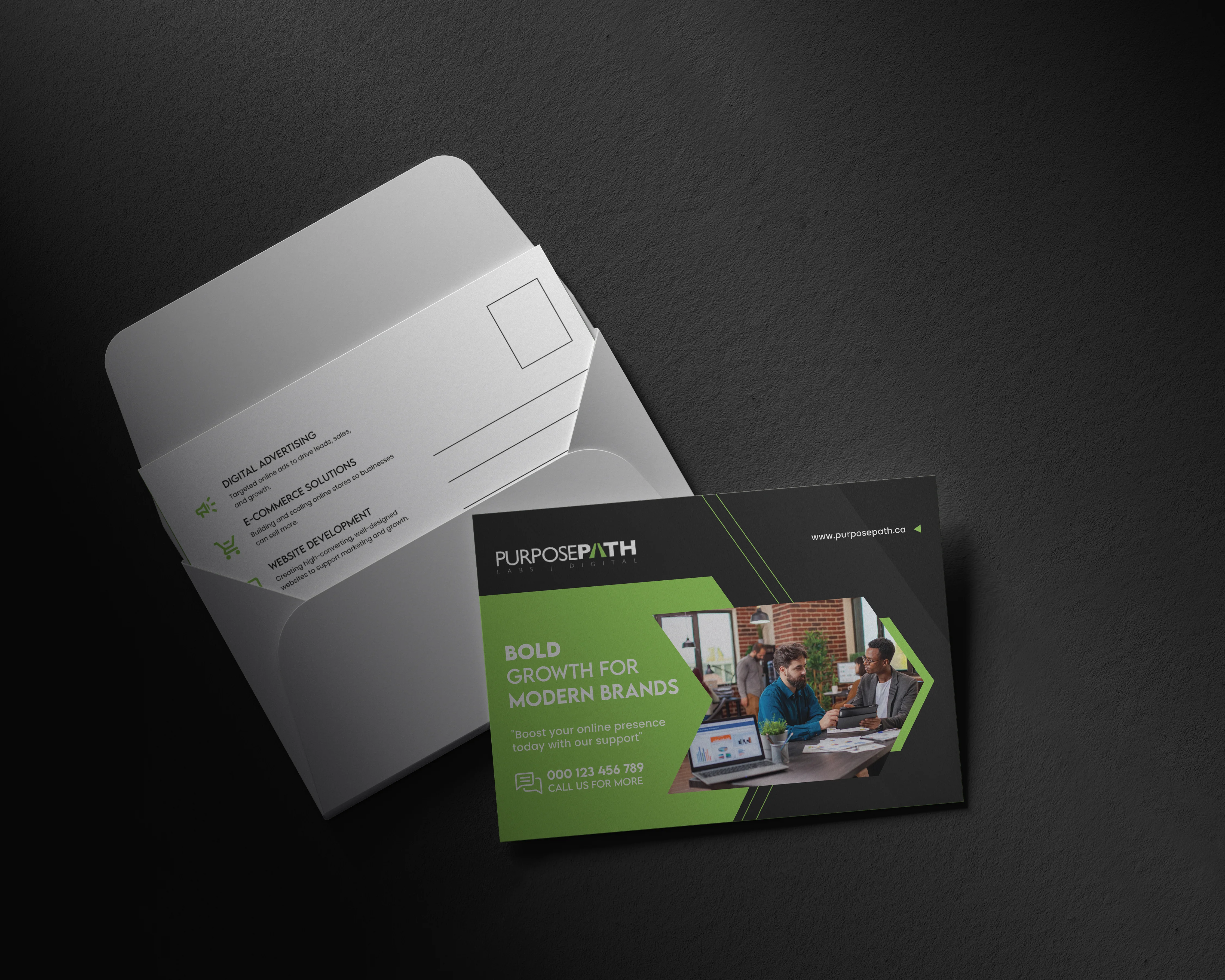 PurposePath Digital Marketing Agency Postcard Design