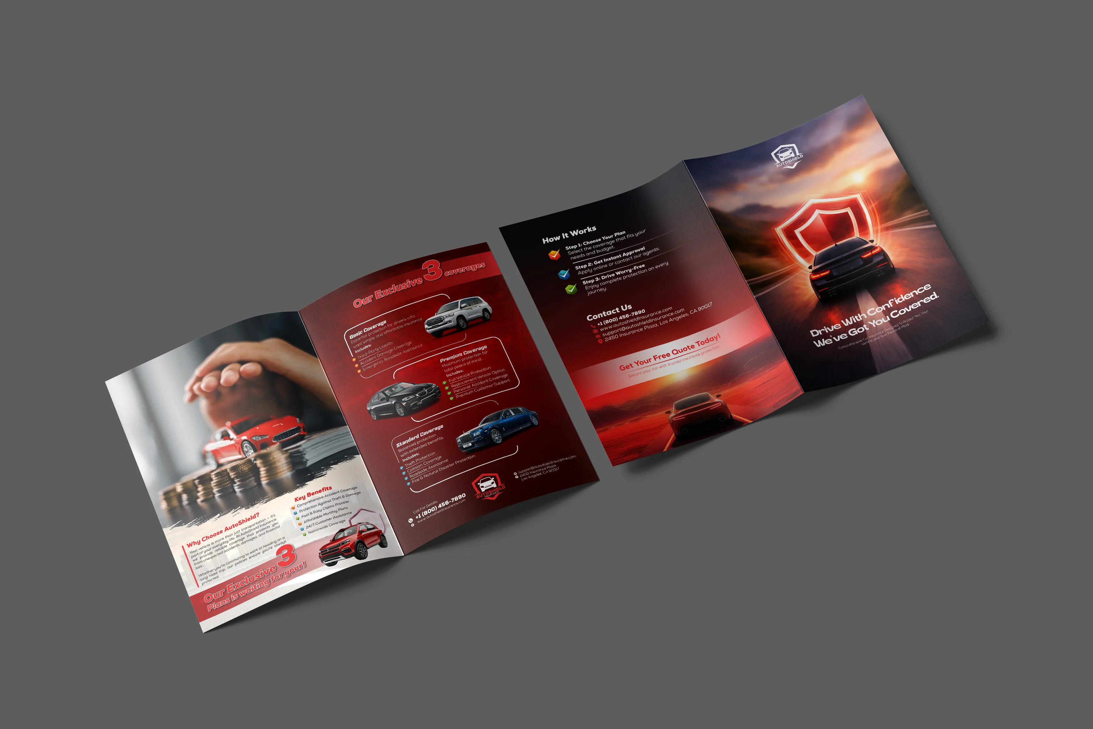 Automotive Insurance Bi-Fold Brochure Design