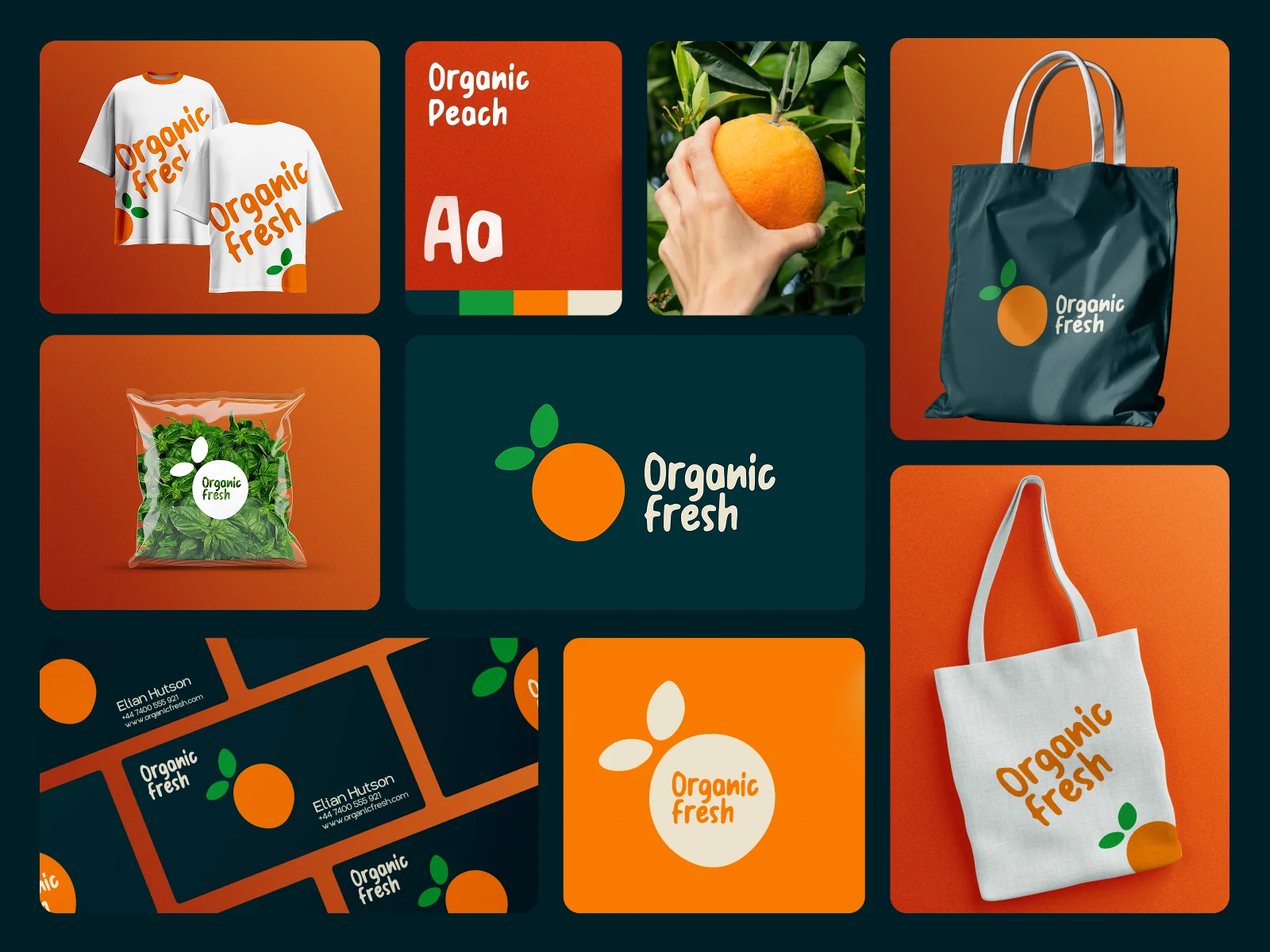 Organic Fresh Grocery Brand Guideline Design