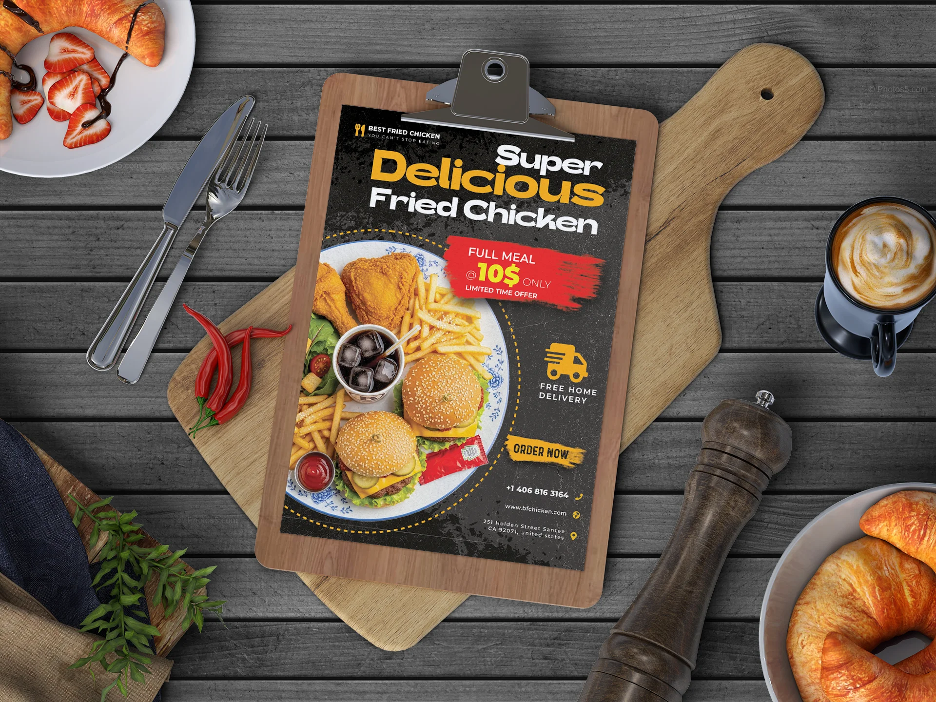 Best Fried Chicken Promotional Flyer Design
