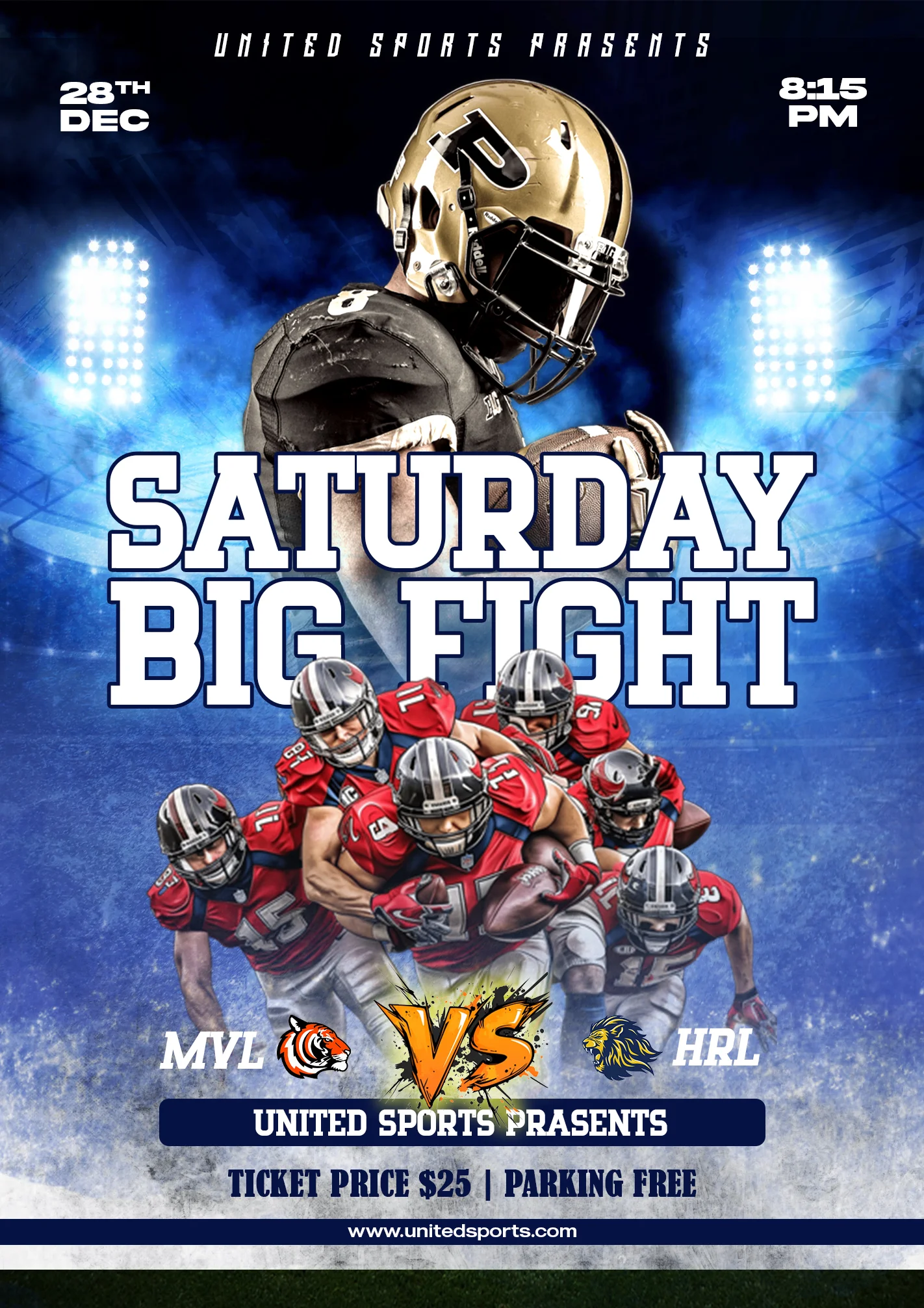 Rugby Match Day Flyer Design