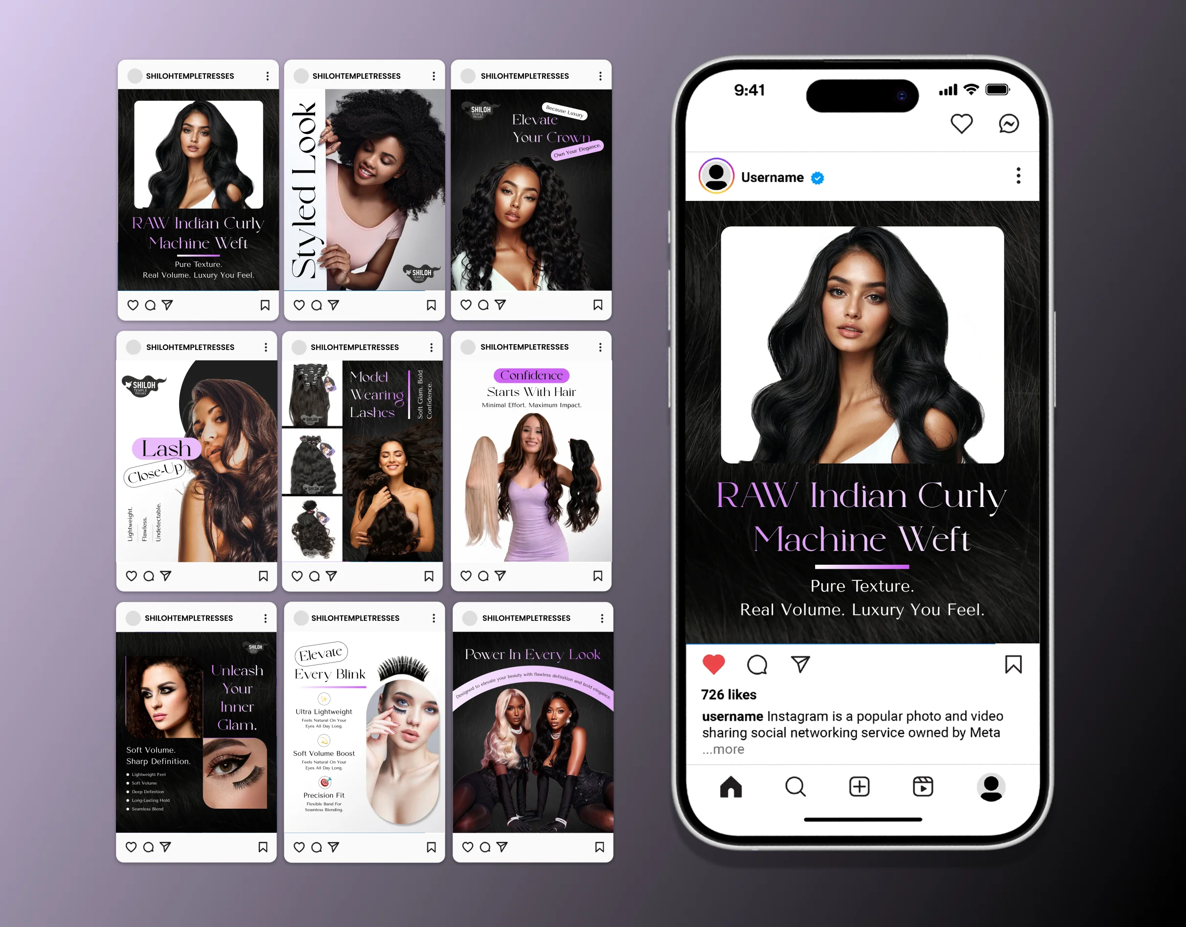 Luxury Hair Wigs & Eyelashes Carousel Design