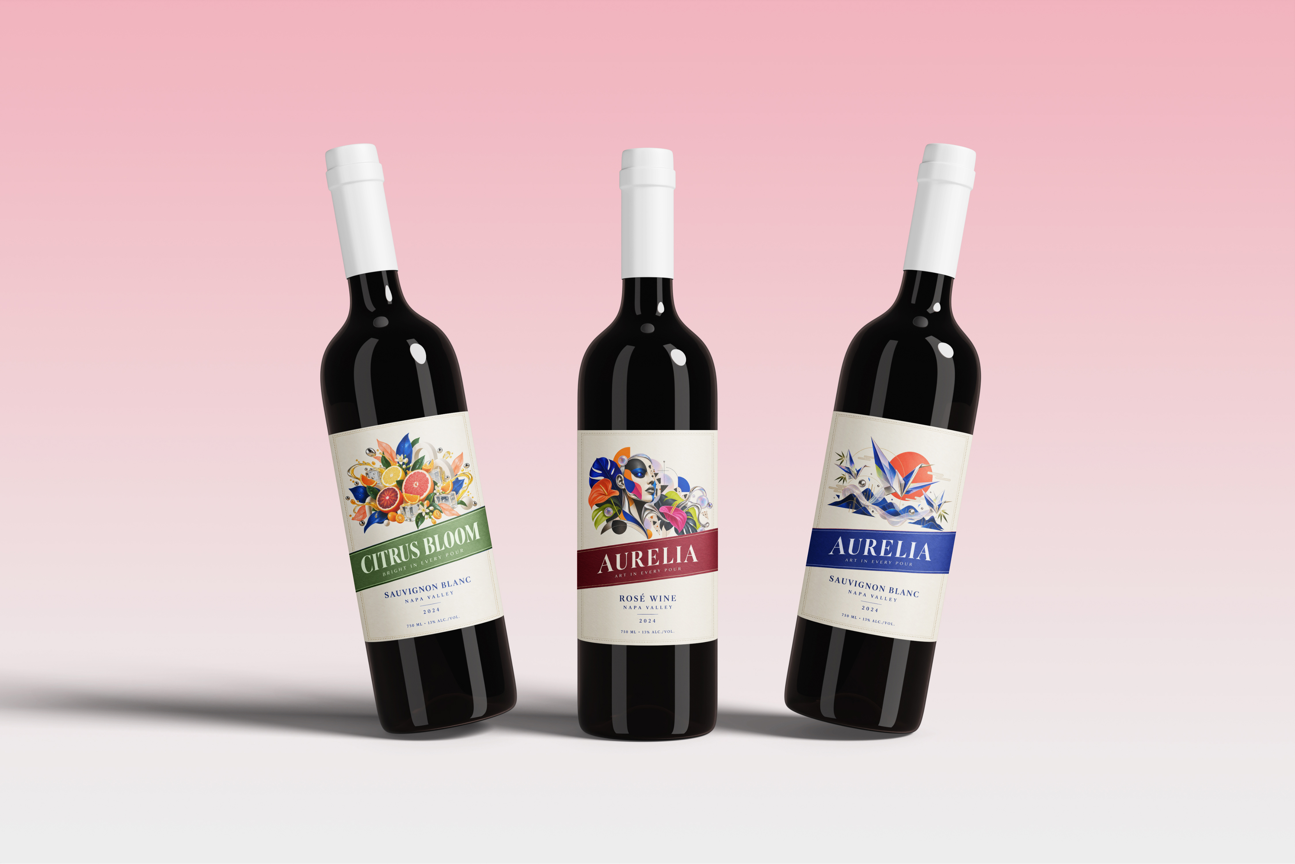 AURELIA & CITRUS BLOOM – Wine Label Design