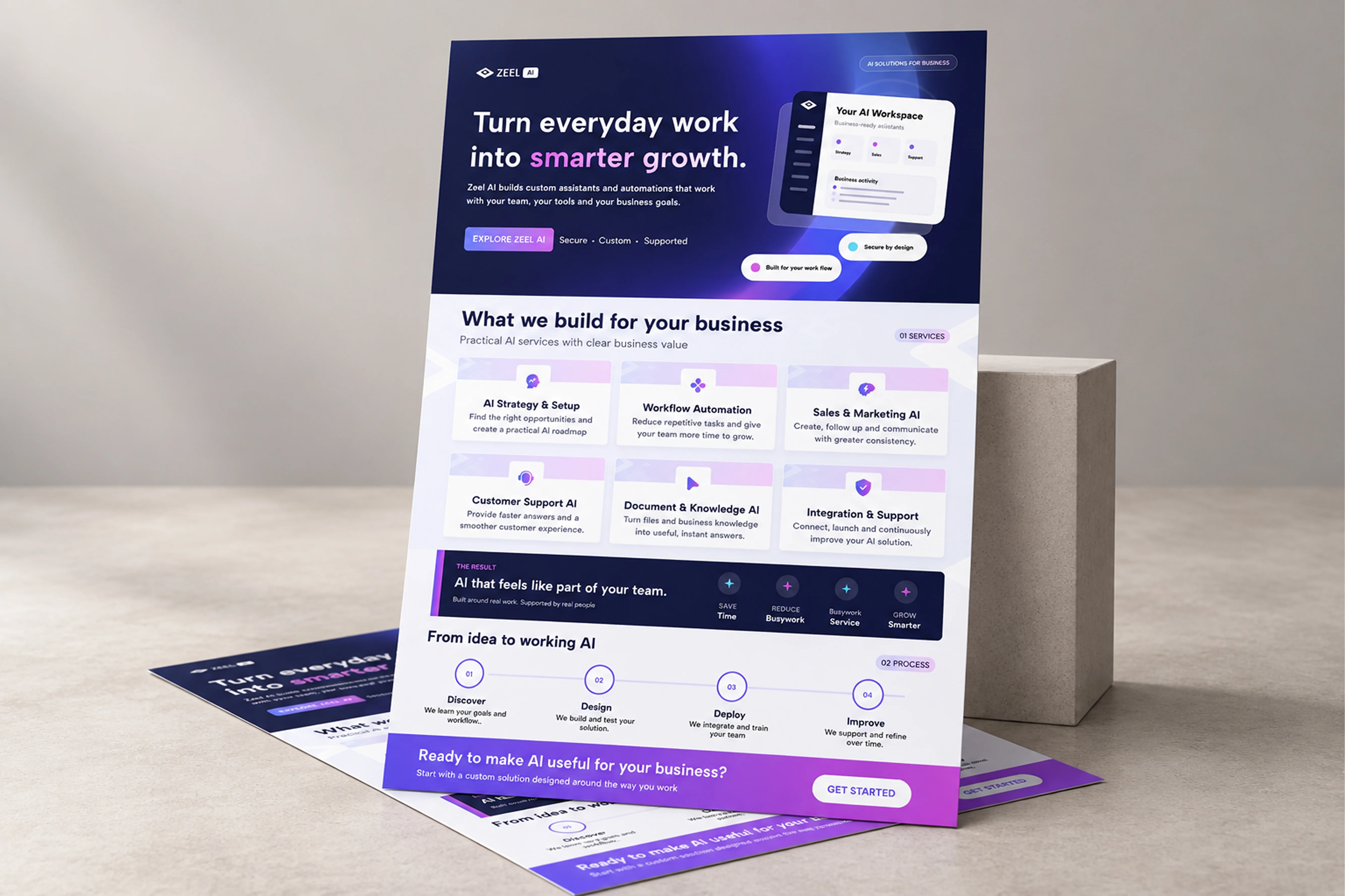 AI Solutions Flyer Design | Zeel AI