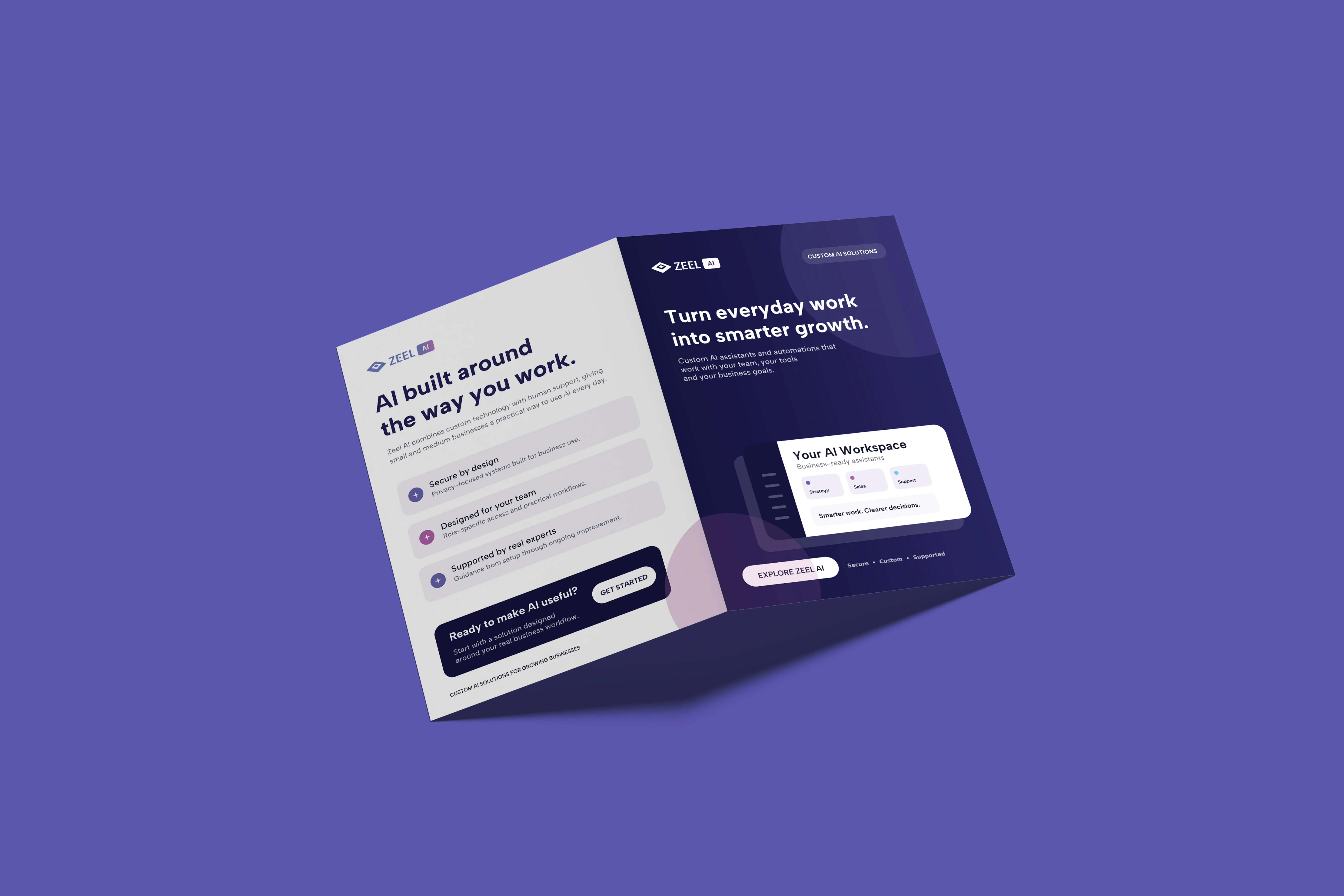Zeel AI — Bi-Fold Brochure Design